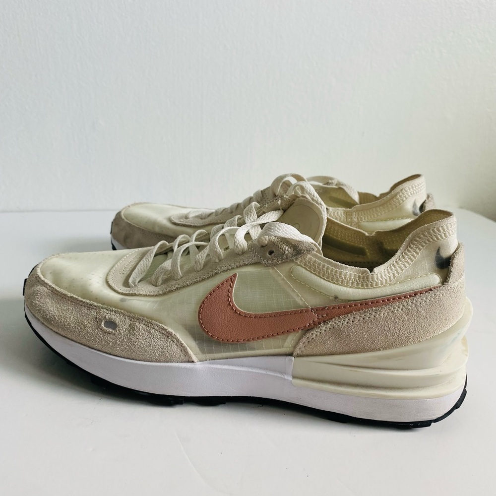 Nike Waffle one Low top Sneaker Sail Rose whisper white Size 8.5 Suede - Picture 7 of 10